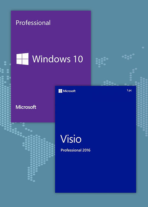 Win10 Pro OEM + Visio Professional 2016 Keys Pack